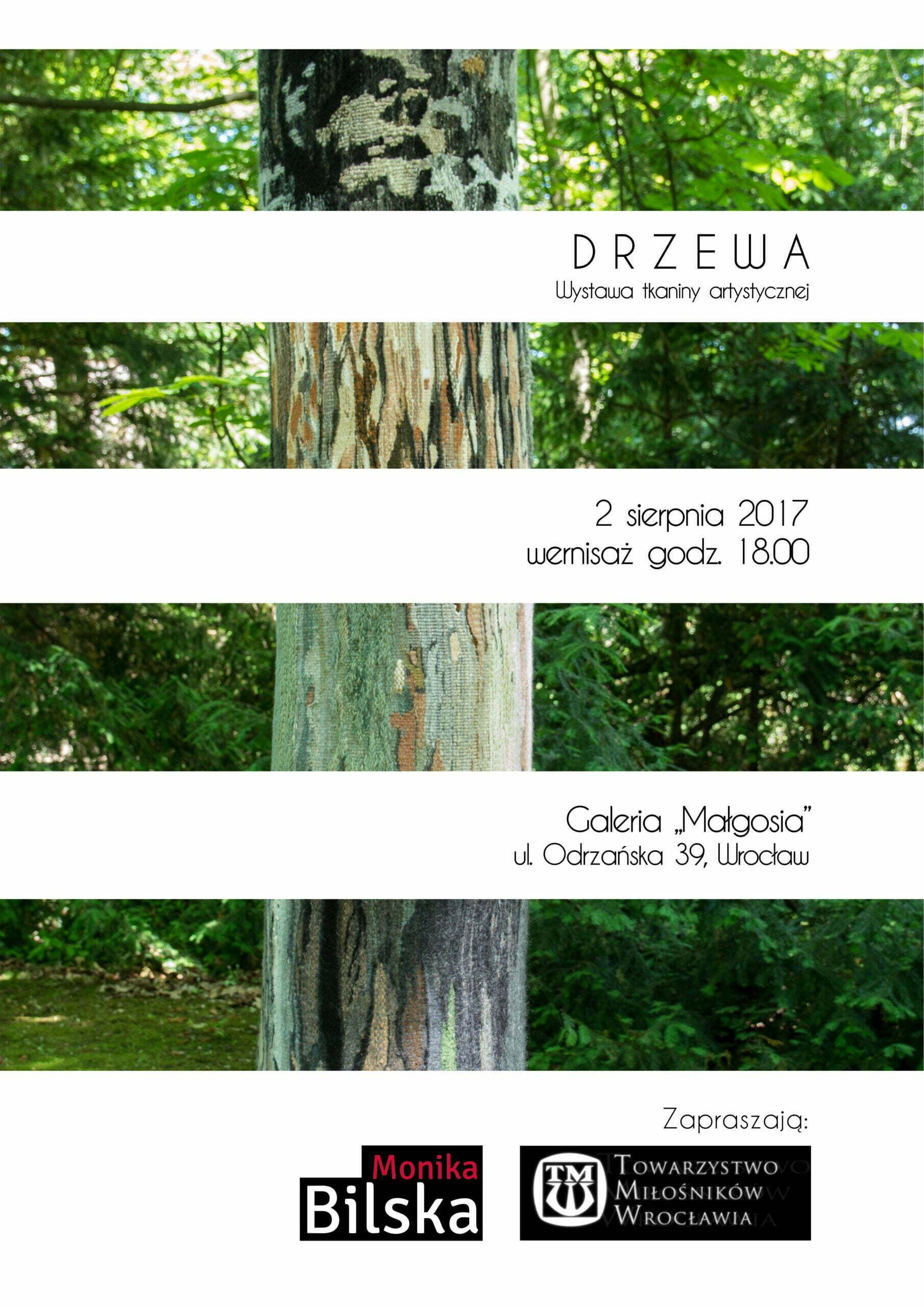 wystawa-indywidualna-drzewa-splotka Plakat wystawy artystyczne DRZEWA, Monika Splotka.